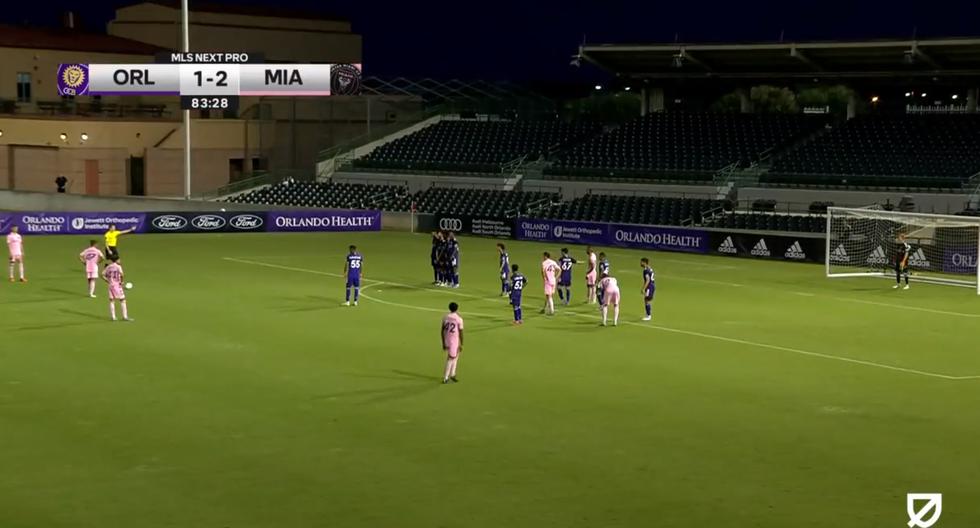 Romeo Beckham, hijo de David Beckham, marcó golazo de tiro libre en la MLS Next Pro.