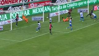 Sacó el balón de la línea: Santamaría protagonizó una doble intervención en el Atlas vs. Puebla