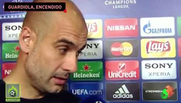 Guardiola nervioso y cortante ante preguntas de una periodista