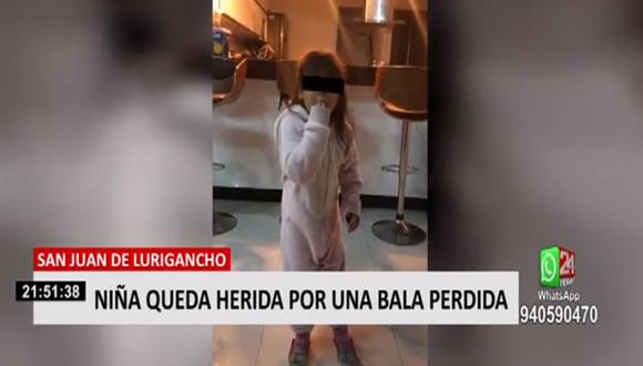 La menor regresaba a su casa, tras comprar en la tienda junto a su abuela y sus hermanas, cuando la impactó una bala perdida en el pie izquierdo. (Foto: captura de video)