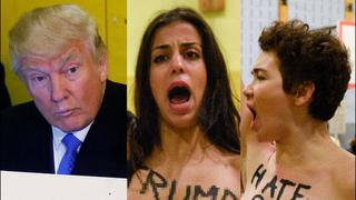 Irrumpieron casi desnudas en local de votación de Trump [VIDEO]