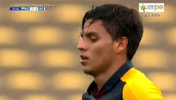 Janus Vivar anotó el gol del empate 1-1 ante Perú en fútbol masculino. (Captura: TV Perú)