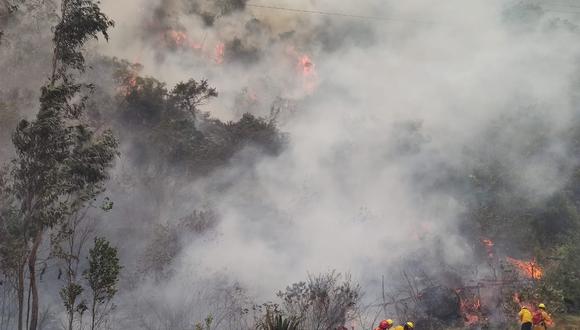 Restos arqueológicos en riesgo por incendio forestal en zona de Machu Picchu | Foto: Municipalidad Distrital de Machupicchu