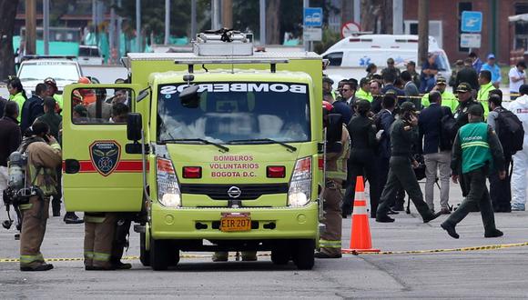 Escuela de Policía General Santander  | Colombia | Las primeras imágenes del atentado con coche bomba en Bogotá. Foto: EFE