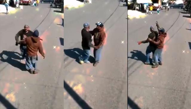 En una calle de México, dos trabajadores de un mercado interrumpieron sus labores para protagonizar un video que se volvió viral en Facebook. (Foto: captura)