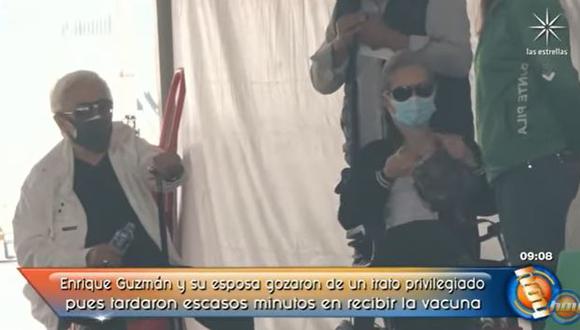Enrique Guzmán recibió la segunda dosis de la vacuna en medio de la polémica con su nieta Frida Sofía. (Foto: captura de video)
