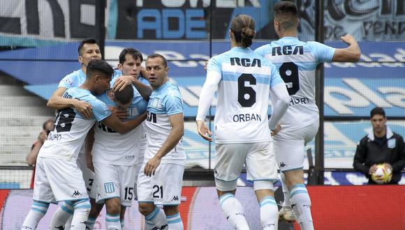 Racing derrotó a Rosario Central en Avellaneda, por cuarta jornada de la Superliga Argentina y tomó el primer lugar. Lisandro López abrió el marcador y fue ovacionado. (Foto: Twitter)