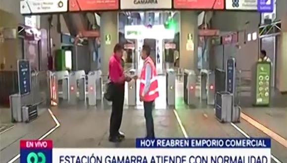 Se restableció el servicio en la estación Gamarra tras cierre temporal del emporio comercial (Captura: Latina)