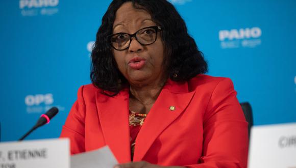 Carissa Etienne, directora de la Organización Panamericana de la Salud (OPS) y Directora Regional de la Organización Mundial de la Salud (OMS) para las Américas, habla sobre el coronavirus durante una conferencia de prensa en Washington, DC (Estados Unidos), el 6 de marzo de 2020. ( SAUL LOEB / AFP).