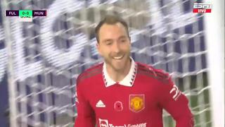 Christian Eriksen anotó el 1-0 de Manchester United sobre Fulham | VIDEO