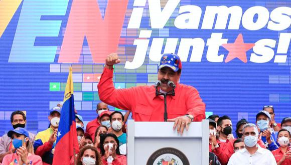 Nicolás Maduro protagonizó el jueves en Caracas un acto de cierre de campaña antes de las elecciones legislativas para renovar la Asamblea Nacional de Venezuela. (Foto: EFE/ PRENSA MIRAFLORES)