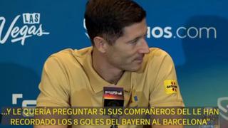 Reacción de Lewandowski sobre el recuerdo del 8-2 que Barcelona sufrió ante Bayern en Champions | VIDEO