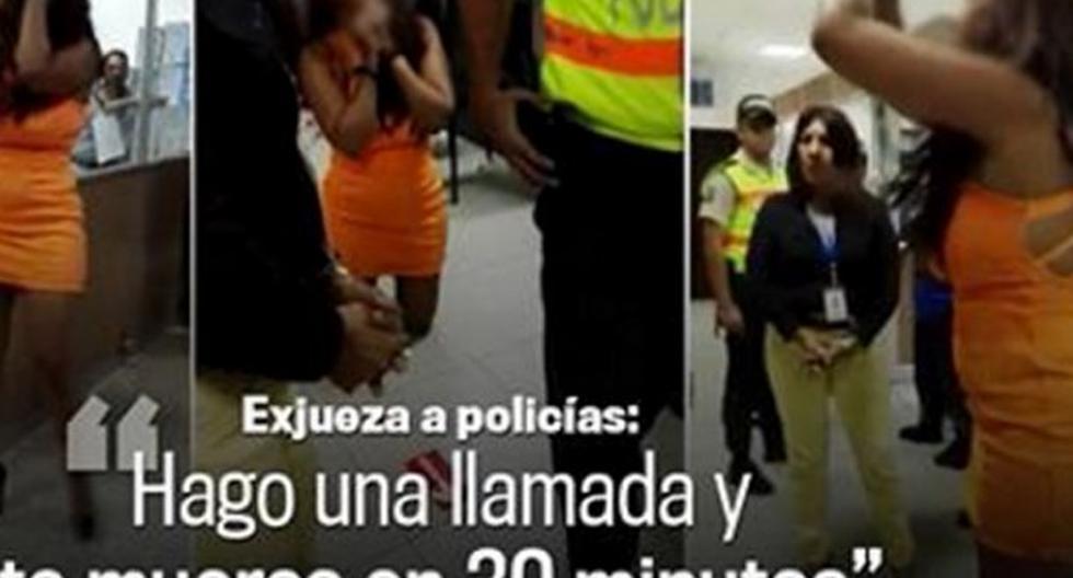 Exjueza ebria amenazó a policías con matarlos en 30 minutos. (Foto: Captura El Comercio)