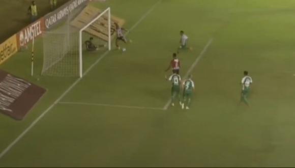 Gol de Omar Albornoz para el 2-1 de Junior sobre Oriente Petrolero. (Captura Directv)
