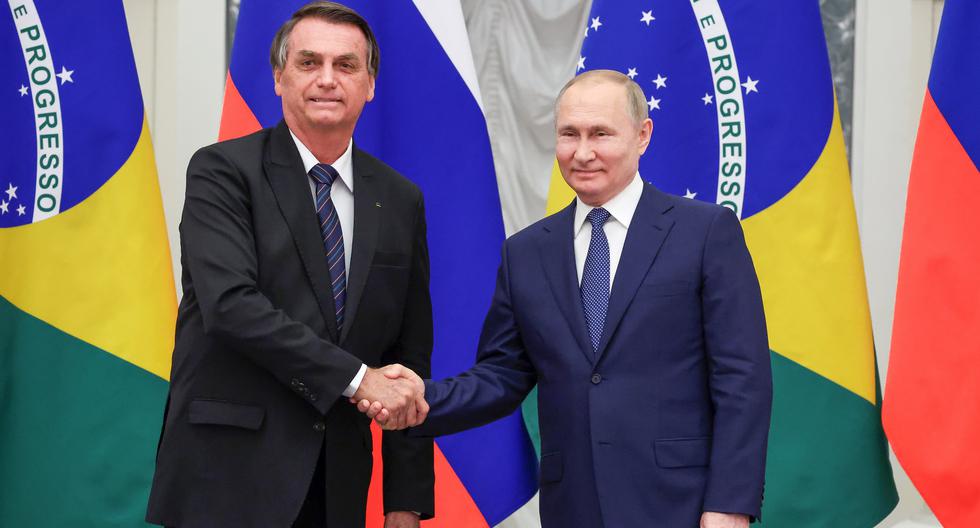 Los presidentes de Brasil y Rusia, Jair Bolsonaro y Vladimir Putin. AP