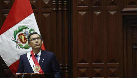 Presidente Vizcarra se dirige Mensaje a la Nación por Fiestas Patrias. (Foto: Andina)