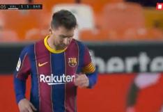 Barcelona vs. Valencia: ‘Leo’ Messi erró penal y encontró gol de rebote para el 1-1 | VIDEO