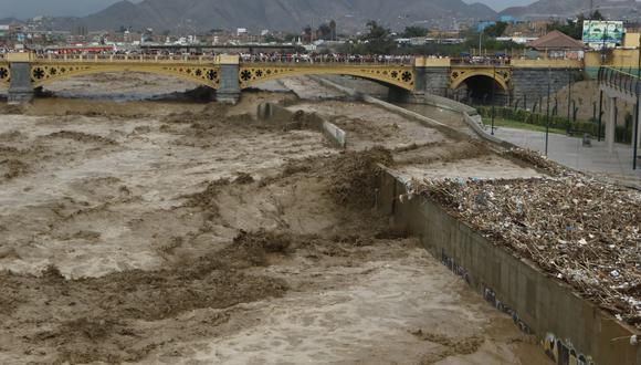 El caudal del río Rímac aumentó debido a las lluvias en la sierra central. (GEC)