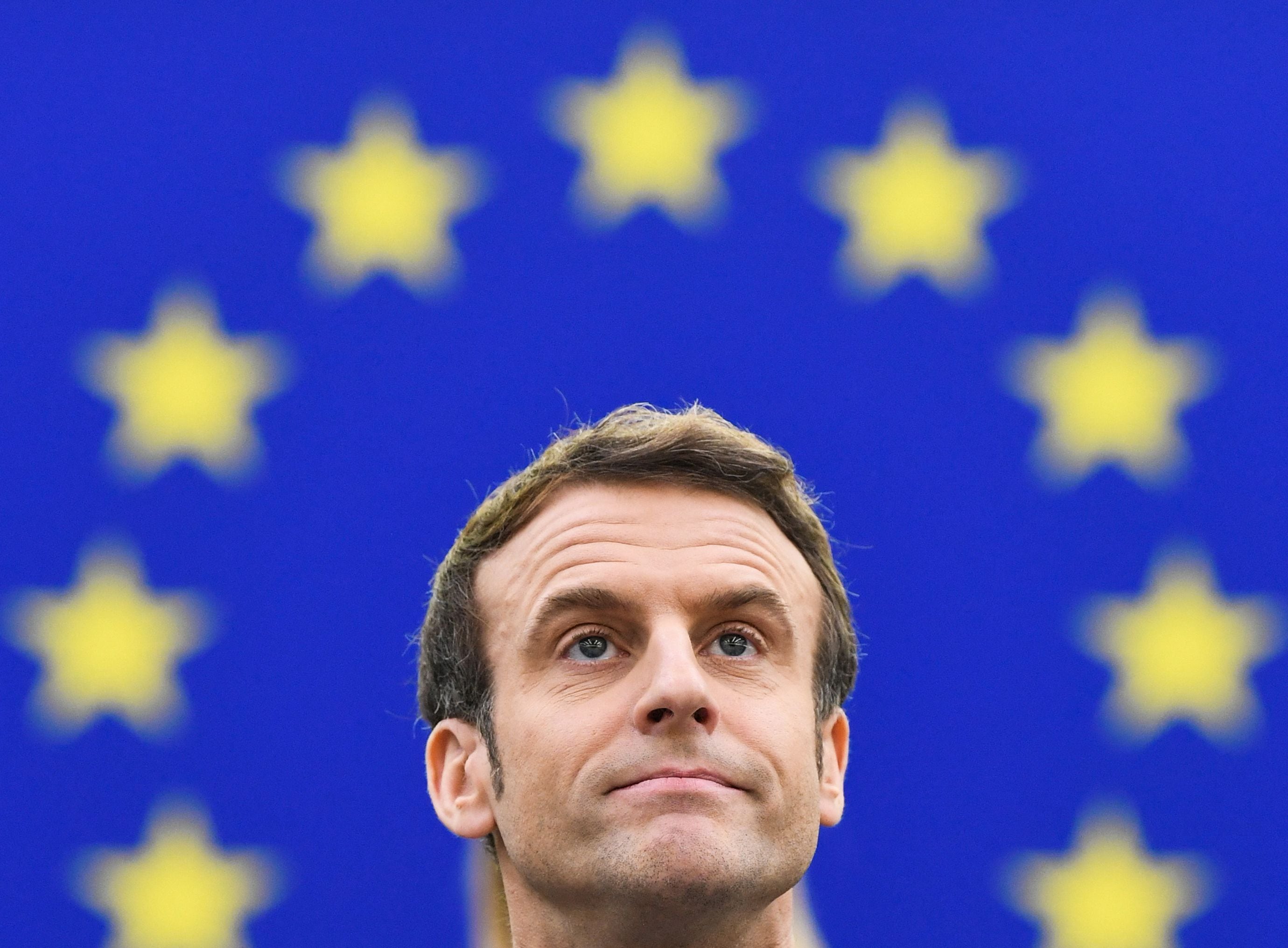 President Emmanuel Macron wants to become the visible head of the European Union.  In his proposals he continues to promote Europeanism as the axis of his mandate.  (Photo by BERTRAND GUAY / POOL / AFP)