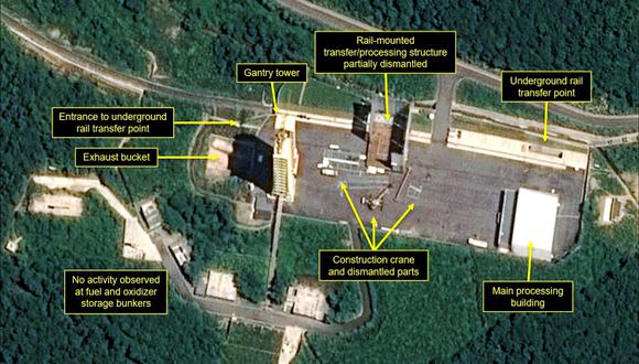 Las imágenes satelitales difundidas muestran el desmantelamiento de las instalaciones en la estación norcoreana de Sohae, según 38 North. (Foto: AFP)