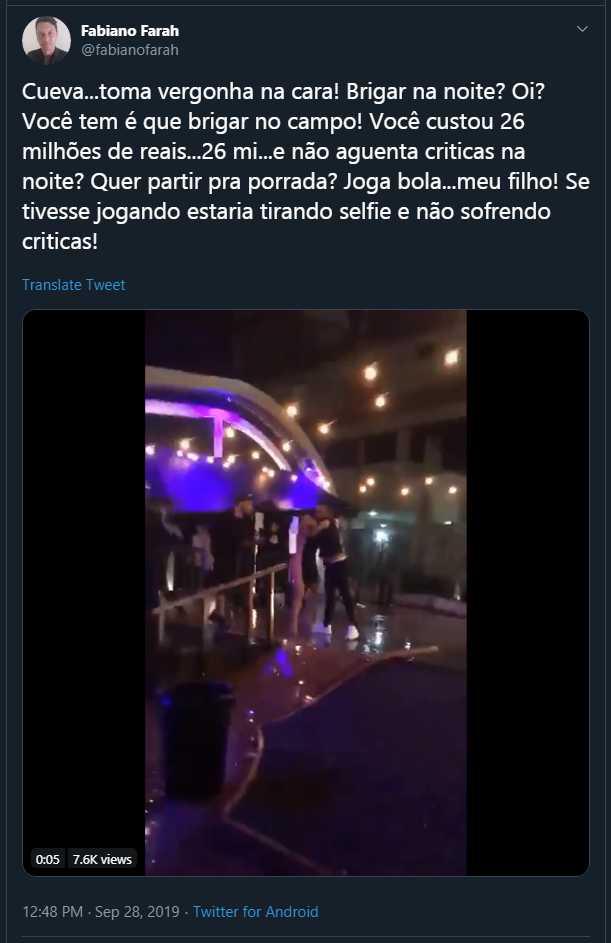 Christian Cueva vuelve a hacer polémica en Brasil. (Captura: Twitter)