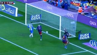 Suárez gritó golazo de Messi en la cara del arquero de Espanyol