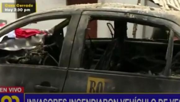 El dueño del vehículo denunció que el hecho ocurrió durante el desalojo de invasores en Lomo de Corvina | Captura: Latina
