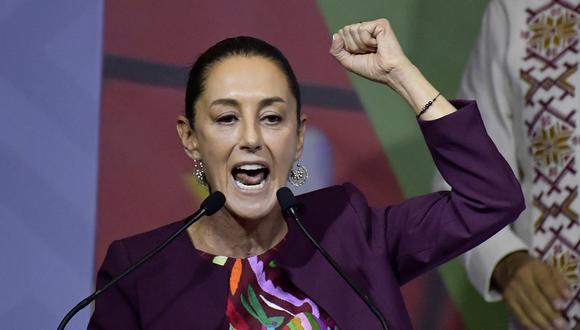La exjefa de Gobierno de la Ciudad de México y candidata presidencial por el partido Morena, Claudia Sheinbaum, en la Ciudad de México el 19 de noviembre de 2023. (Foto de CLAUDIO CRUZ / AFP)
