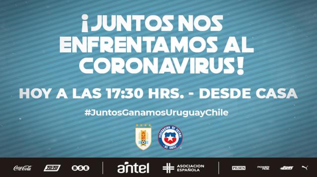 Uruguay vs. Chile, aplazado por COVID-19, se jugó en redes con tips para prevenir el contagio del coronavirus