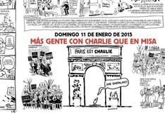 Charlie Hebdo celebra que hubo más gente en marcha de apoyo que en misa