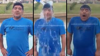 Maradona realizó el Ice Bucket Challenge y retó a Julia Roberts