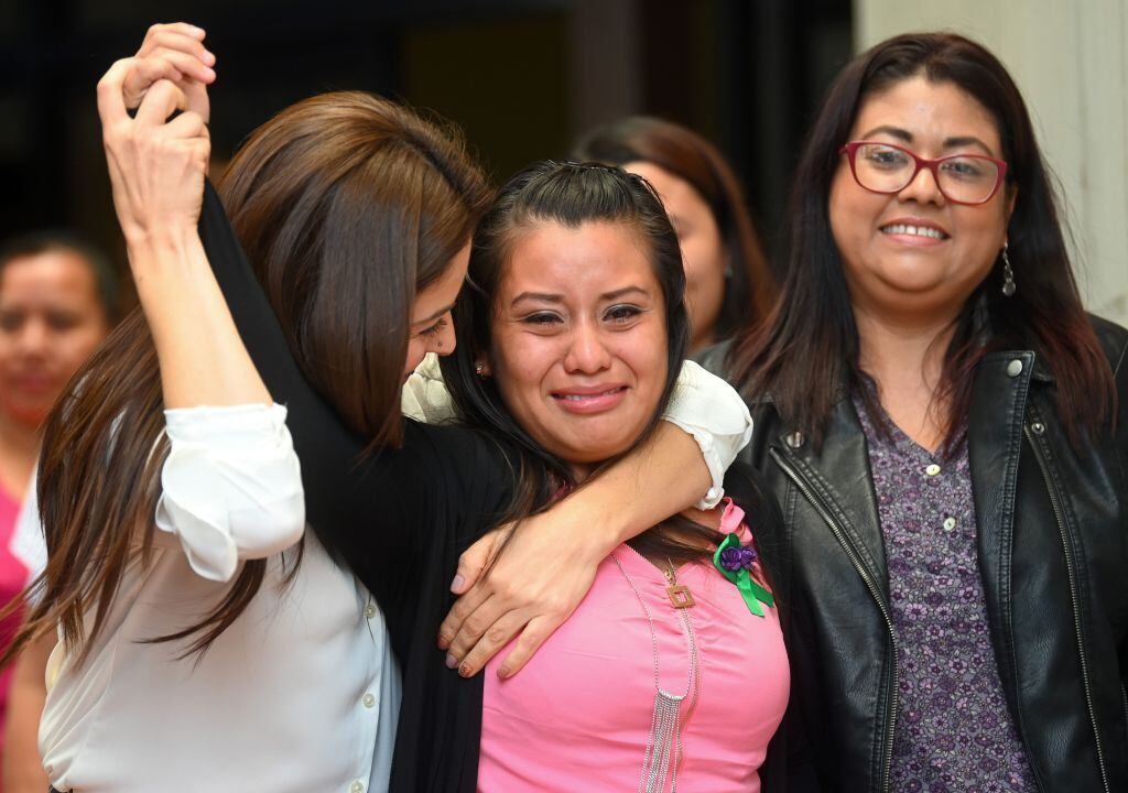 Evelyn Hernández was released in 2019, after being convicted of losing a baby as a result of rape.  (Photo: Getty Images)