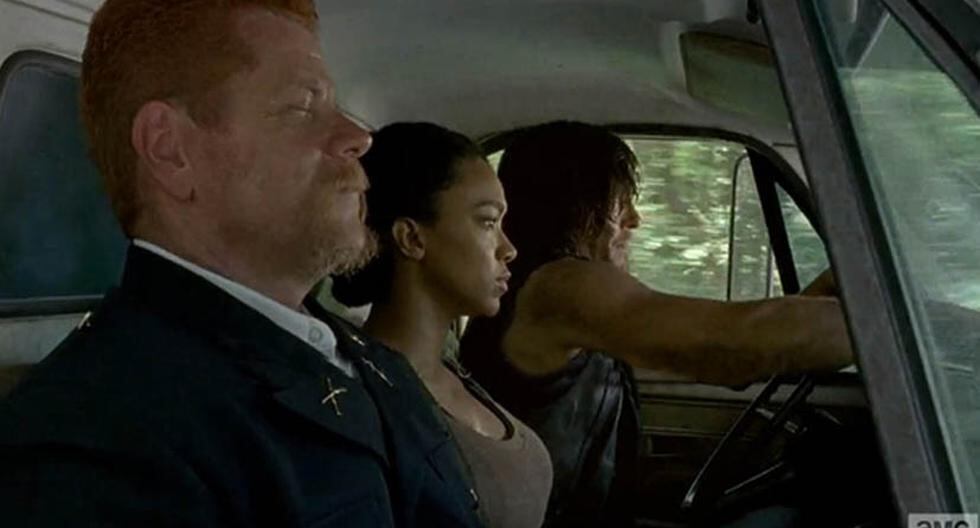 Michael Cudlitz es Abraham, Sonequa Martin-Green es Sasha y Norman Reedus es Daryl en 'The Walking Dead' (Foto: AMC)