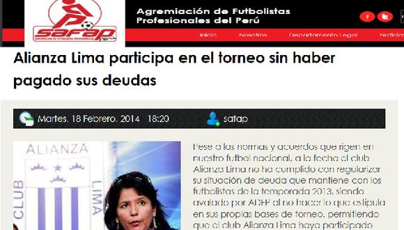 La Agremiación acusa: "Alianza Lima está jugando indebidamente"