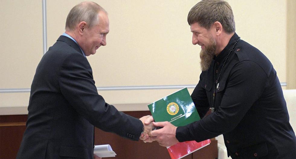 El presidente ruso, Vladimir Putin, y el líder checheno, Ramzan Kadirov, en un encuentro en Moscú. FOTO: KREMLIN