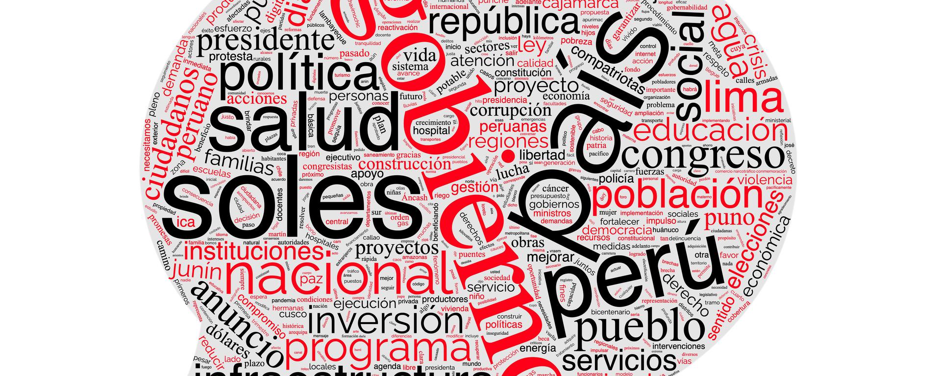 Las palabras de Boluarte: un conteo de los términos más repetidos en su primer año de gobierno