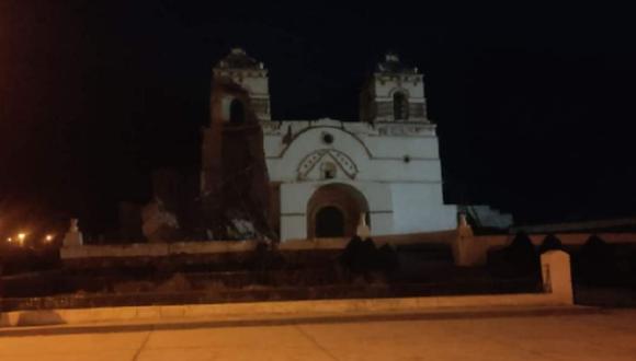 La iglesia Purísima Concepción del distrito de Lari sufrió daños a consecuencia del sismo. (Foto: COER Arequipa)