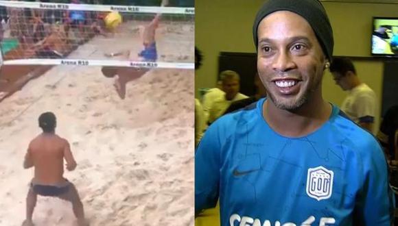 Nadie esperaba la reacción de Ronaldinho ante una potente 'chalaca'. (Foto: Facebook)