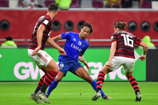 Andre Carrillo VS.  Flamengo at the 2019 Club World Cup.  (Photo by Giuseppe CACACE / AFP)