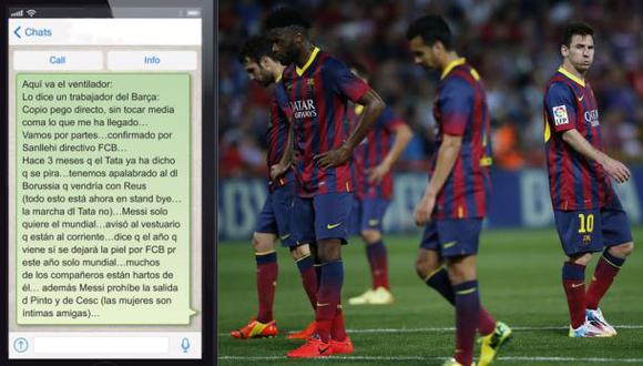 Revuelo en el Barcelona por un mensaje de WhatsApp
