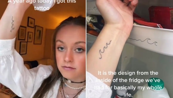 Un año después de hacerse el tatuaje de sus sueños, una joven descubrió el diseño que la inspiró. (Foto: @phoebzie / TikTok)