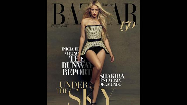 Shakira se luce en atrevido traje para portada de revista Harper's Bazaar
