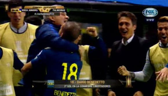 Darío Benedetto la pisó, giró y clavó un golazo para el 2-0 | Foto: captura