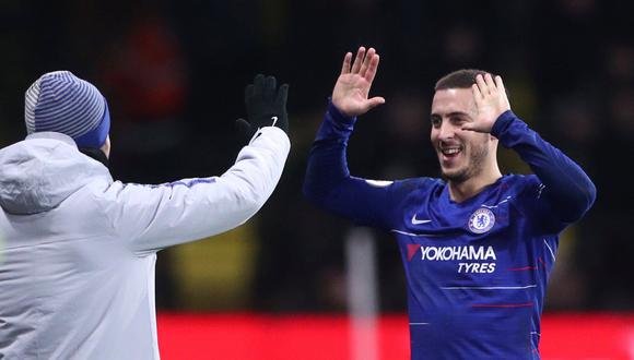 Eden Hazard marcó los dos goles de la victoria del Chlesea. (Foto: Reuters).