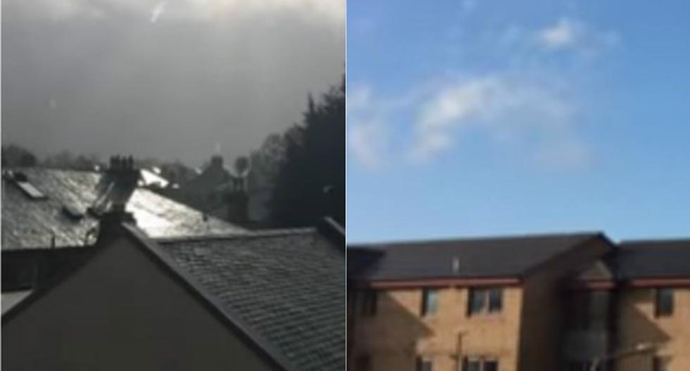 Dos climas distintos en un mismo vecindario de Escocia. (Foto: YouTube)