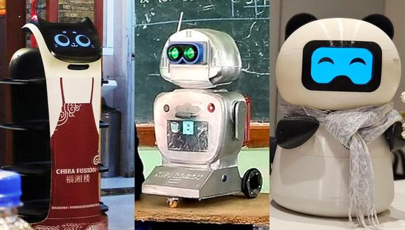Un gato-robot mesero, otro que atiende a pacientes y una que enseña ciencia. Estas máquinas son más comunes en otros países. ¿Cómo nos adaptaremos los peruanos a la robótica? (Foto: composición EC)
