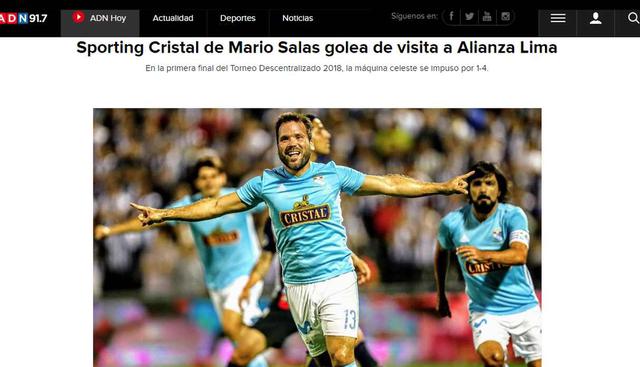 Así informó la prensa de Chile sobre la goleada del Sporting Cristal de Mario Salas (Foto: Captura de pantalla).