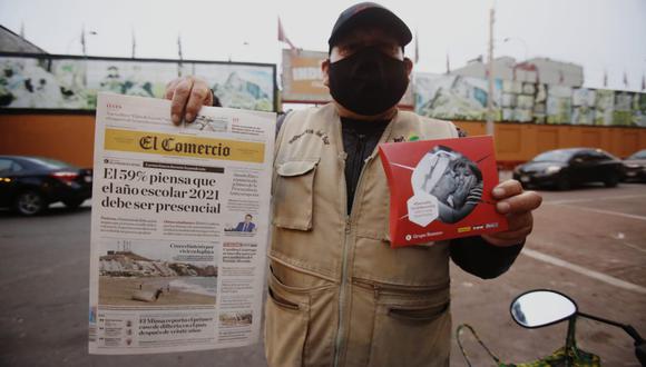 Quioscos de Lima Norte entregaron mascarillas por la compra de El Comercio, Peru21 y Trome.