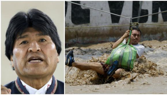 Evo ofrece apoyo al Perú "ante dolor por desastres naturales"