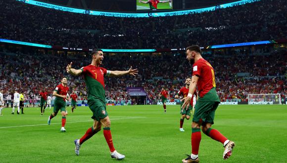 Portugal ganó 2-0 a Uruguay con un gol que Cristiano Ronaldo celebró como suyo, pero fue de Bruno Fernandes | Foto: REUTERS